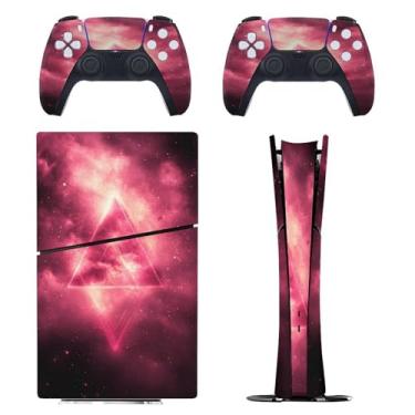 Imagem de Skin for PS5 Slim Digital Edition, capa adesiva para console e controle PlayStation 5, película protetora removível fácil de envolver acessórios para jogos, decalque capa completa - padrões artísticos