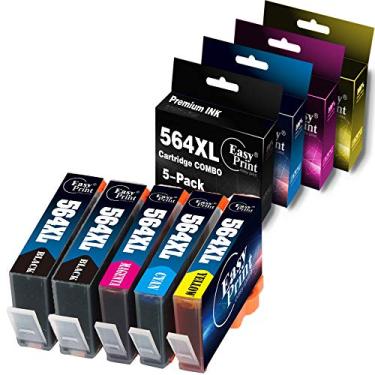 Imagem de EASYPRINT Cartuchos de tinta 564XL compatíveis com substituição 564 para HP Officejet 4620 DeskJet 3520 Photosmart C5388 C5390 C5393 D7520 B210b B210c B210d, (2X BK, 1x C, 1x M, 1x Y, Total 5