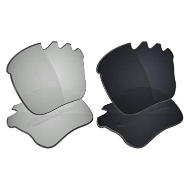 Imagem de Galvanic Lentes de substituição para óculos de sol ventilados Oakley Flak Jacket XLJ - Várias opções, Cromo + Preto Polarizado - Pacote Combo, 0