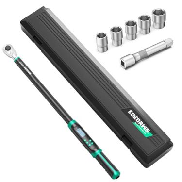 Imagem de KOEORWS Chave de torque digital de precisão – Chave de torque elétrica com faixa de torque ajustável de 17 a 340 Nm, haste de 1/2 x 5, conector de 1/2 a 3/8