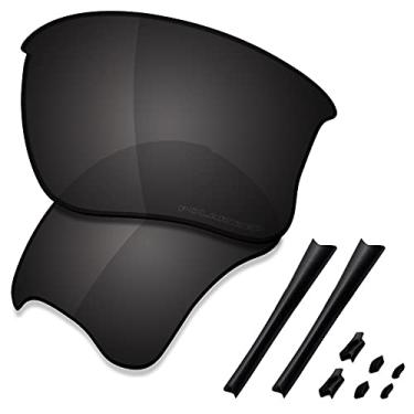 Imagem de SAUCER Lentes de reposição premium e kits de borracha para Oakley Flak Jacket XLJ | Flak Jacket XLJ Low Bridge Fit Óculos de sol de alta definição - preto carbono polarizado