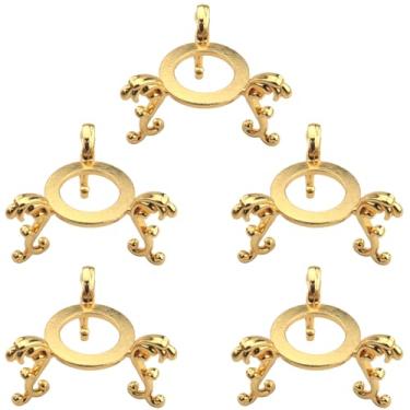 Imagem de ZZHXSM Suporte de base de bola de cristal dourado, 5 cm, triângulo, expositor de minério, para festa de casamento, decoração de jardim, decoração de espaço interno