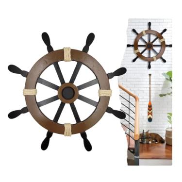 Imagem de Quadro Decorativo Tema Náutico Casa Praia Barco Veleiro Rústico MDF Corda Sisal Parede Ambientes Sofisticados Sala Varanda Marítimo Vintage Decoração Versátil Elegante Charme Clássico Marrom Preto