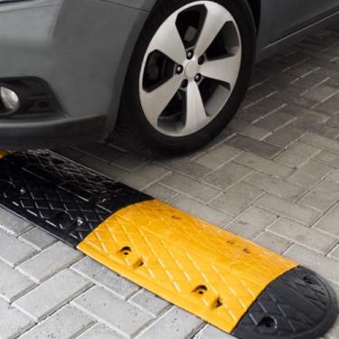 Imagem de Lombada de Borracha Quebra-Molas Módulo 50cm Estacionamento Condomínio Rua Obra Sinalização Segurança