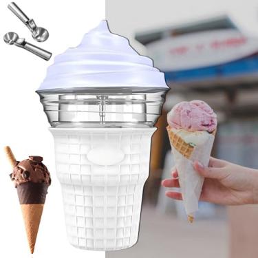 Imagem de Sorveteira, 450ml adequada para capacidade de compartilhamento familiar, sorveteira elétrica fácil, máquina de sorvete de formato divertido, congelados, eletrodomésticos divertidos