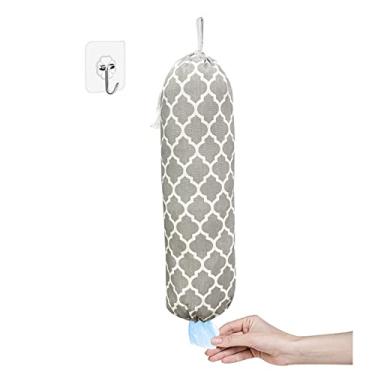 Imagem de Suporte de saco de plástico, organizador de saco de plástico de montagem na parede, porta-sacolas de compras, dispensador de armazenamento grande lavável para viagem de cozinha em casa, ajuste livre