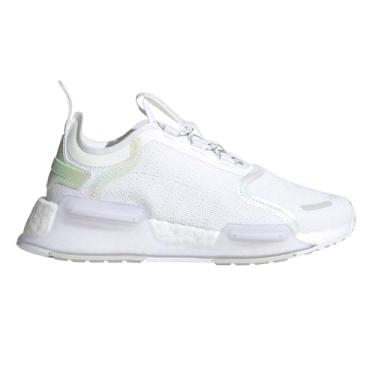 Imagem de adidas Tênis infantil masculino NMD V3 com cadarço casual - preto, Branco/Cinza, 18