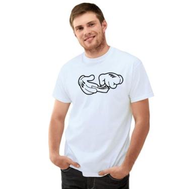Imagem de Camiseta Mãos Luvas Mickey Dichavando Bolando Camisa Personalizada Blu