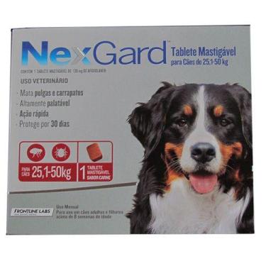 Imagem de Nexgard Cães 25-50kg - Tablete Mastigável - Proteção P&C - Merial