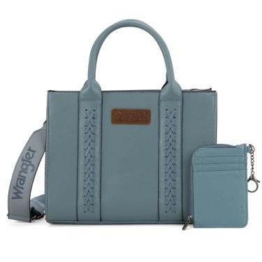 Imagem de Wrangler Sacolas femininas ocidentais e bolsas de mão alça superior com porta-cartão, Jeans clássico, Medium