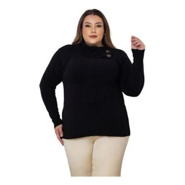 Imagem de Blusa Comprida Plus Size Trico Max Pull Vestlegging - Lalinha, GG, Pre