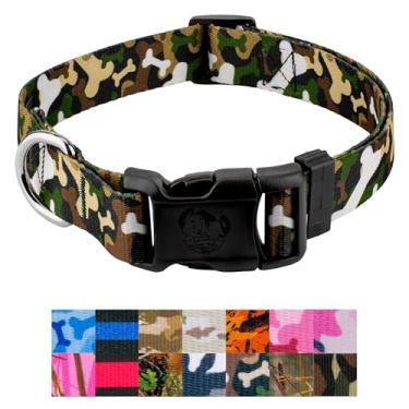 Imagem de Country Brook Petz – Coleira de cachorro Deluxe Woodland Bone Camo – Feita nos EUA, coleção de camuflagem com designs robustos (2,5 cm, médio)
