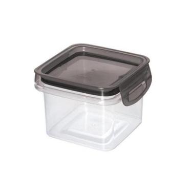 Imagem de Pote Hermético com Travas 380ml Plasútil Borracha Preto Prático Modula
