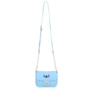 Imagem de Mini bolsa tiracolo Disney Stitch, Hello Kitty ou Bluey para mulheres | Bolsa de ombro feminina de couro com logotipo, Costura