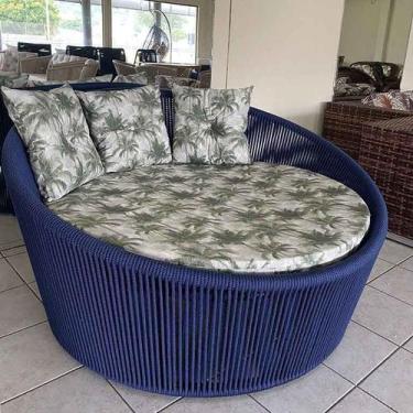 Imagem de Chaise Palmeira Em Corda Náutica Azul - Tecido Trancoso - New Garden