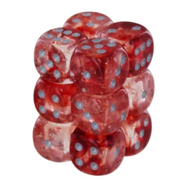 Imagem de Chessex Nebula 16 mm d6 vermelho/prata com bloco de dados luminário (12 dados)