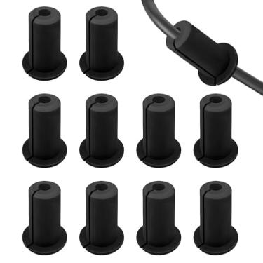Imagem de Sekonow Pacote com 10 argolas para Starlink para orifício de parede 3/4, cabo de parede de silicone para passagem através da bucha, kit de roteamento de cabos hider para Starlink Ethernet Wire (preto)