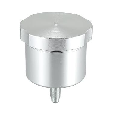 Imagem de X AUTOHAUX Tanque de óleo de freio de mão de carro Universal Racing Tanque de óleo de freio de mão de deriva hidráulica para reservatório de fluido E-Brake Racing Tom prateado