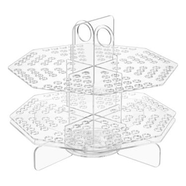 Imagem de UNICRAFTALE Organizador de lápis de acrílico transparente com 120 compartimentos, organizador de marcadores rotativos de 360°, material de armazenamento de escritório, suprimentos para escola, casa