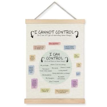 Imagem de ignytiger Mental Health I Can Can't Control Emotional Wall Art Poster emoldurado, tela de saúde mental impressões de arte de parede para decoração de escritório terapeuta, conselheiro, 30,5 x 40,6 cm