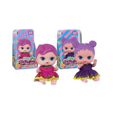 Imagem de COMP Kit Brinquedo Infantil Bonecas 19cm Coleção Frutinhas Uva e Grose