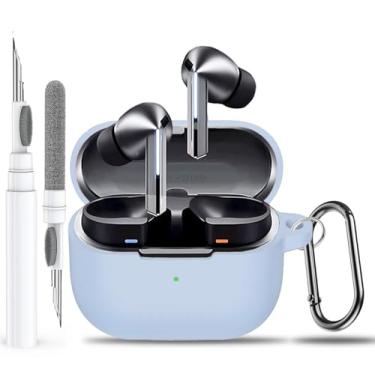 Imagem de Olytop Capa para Samsung Galaxy Buds 3 Pro/3/3 FE com kit de limpeza, capa protetora de silicone macio com chaveiro masculino e feminino para Galaxy Buds 3/3 Pro 2024/3 FE 2025 fone de ouvido sem fio