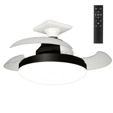 Imagem de Ventilador de teto LED, ventiladores de teto com luzes | Ventilador moderno retrátil com luzes,Controle remoto, dispositivo de resfriamento doméstico, acessórios domésticos diminuídos, soprador silenc