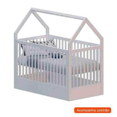 Imagem de Berço Minicama Montessoriano Wood com Colchão Guldi Baby D20 (10x70x130) Branco