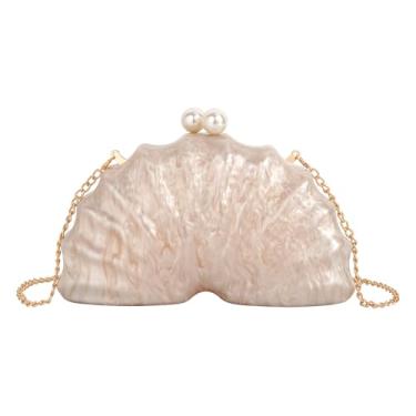 Imagem de Bolsa feminina Seashell Evening Bag Mermaid Chain Strap Clutch Shoulder Bag, 04-champanhe