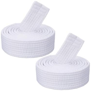 Imagem de CREATCABIN 2 Pçs Cintos de Karatê Branco Poliéster Cinto de Artes Marciais Judo Jiu-Jitsu TKD Aikido Uniforme Ranking Cinto Longo Macio Universal Fit Cintos Taekwondo para Homens Mulheres Equipamento