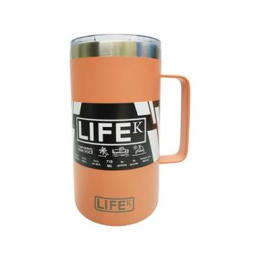 Imagem de Caneca Térmica Laranja 710ml Inox P/ Vinho Cerveja Café Suco - Abrolho