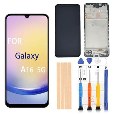 Imagem de Pishzeo Digitalizador LCD Amoled original de 6,7 polegadas para Samsung Galaxy A16 5G A166u s166vl A166B Tela sensível ao toque, conjunto de digitalizador Full HD com película protetora (SM-A16 5G com