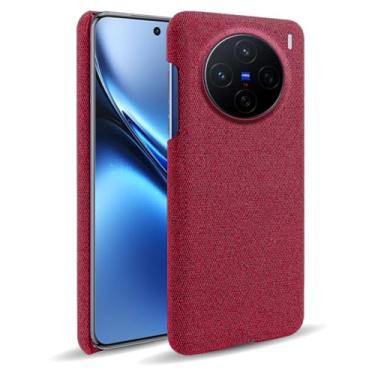 Imagem de Capa para vivo X200 5G,Capa desenhada em lona,Case Protetora Ultrafina com Empunhadura Macia,Design em Tecido Antichoque e Antiarranhões-Red