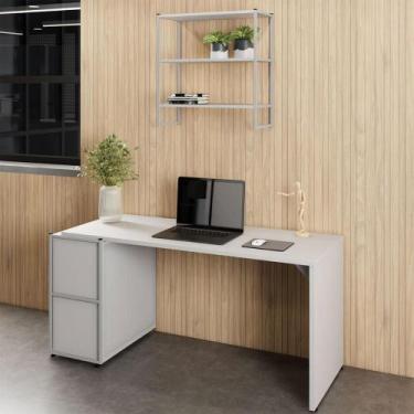 Imagem de Mesa Escritório 150cm com Nicho Aéreo Industrial F5 Office - F5 Office