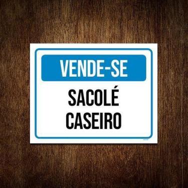 Imagem de Kit 5 Placas Vende-Se Sacolé Caseiro - Sinalizo.Com