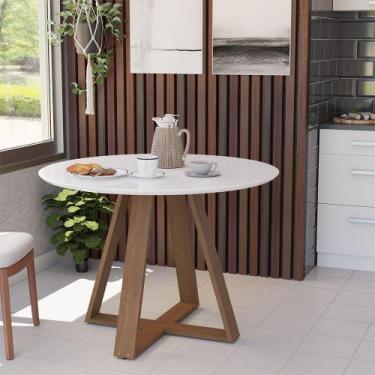 Imagem de Mesa Eames Eiffel Jantar Livia Tampo Redondo 90cm Pés Madeira Maciça -