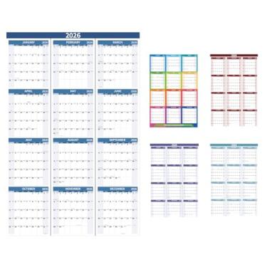 Imagem de Kuraoyan Calendário de parede 2026 de 88 cm x 58 cm, grande, vertical, anual, para pendurar na parede com data juliana, calendário de papel grosso, planejador de parede anual de 12 meses, para