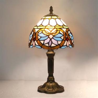 Imagem de Lâmpada de mesa vintage americana LED Luxo Criatividade Sala de estar Quarto Estudo Quarto de criança Villa Hotel Cor Vidro Mesa Luz (Estilo 5)