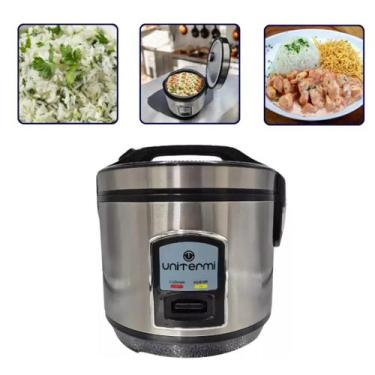 Imagem de Panela Arroz Elétrica Inox Antiaderente 6 Xícaras Cozinhar - UNITERMI,