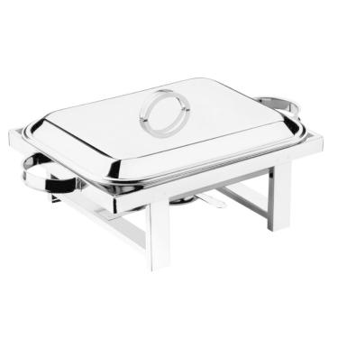 Imagem de Rechaud Retangular 5L Tampa Inox Restaurante Buffet Hotel Zanella Queimador Inferior