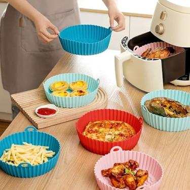 Imagem de Kit com 6 Formas de Silicone Premium Antiaderente para Air Fryer, Reutilizável, Universal, Compatível com Forno, Microondas e Fritadeira Elétrica
