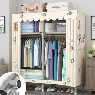 Imagem de Guarda-roupa De Roupas,armário Portátil,guarda-roupas De Tecido Para Quarto,85x45x170 Cm,trilhos Suspensos,prateleiras E 2 Bolsos Laterais,grande Capacidade Para Quarto,sala, A, 150x45x170cm