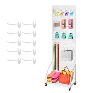 Imagem de Suporte de exibição Pegboard NectaCol Metal 60x180cm com rodas