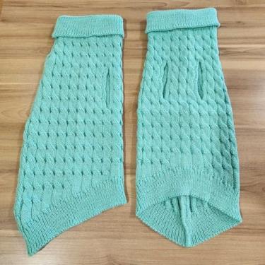Imagem de Roupa de Cachorro Gato Frio Inverno Buraco para Coleira Pequenos Medios Grande Porte (Verde Água,M)