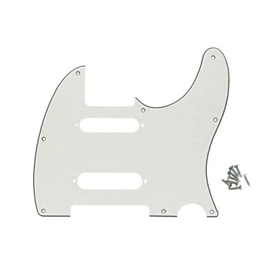 Imagem de ROZILO 8 furos marfim SS guitarra Tele Pickguard placa com parafusos para para-choque Nashville Telecaster Pickguard