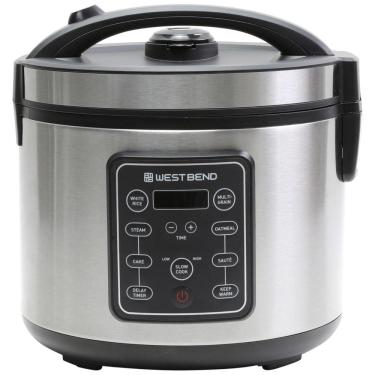 Imagem de Panela Elétrica Multifuncional West Bend 9 em 1 para Arroz e Grãos, Timer de Atraso, Função Manter Quente, Cesto de Vapor - Capacidade de