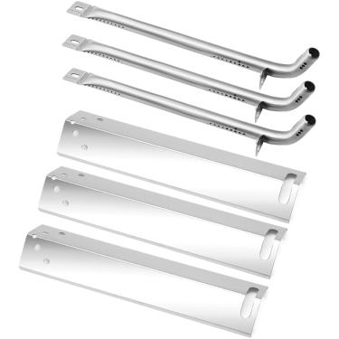 Imagem de Criditpid Peças de reposição para churrasqueira Walmart Expert Grill XG10-101-002-02, kit de placas térmicas de aço inoxidável e tubos de queimador para Walmart Expert Grill GBC2016WRS.