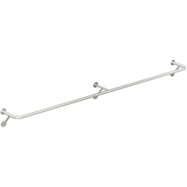 Imagem de Rack de roupas montadas na parede, roupas de parede de aço inoxidável Rail Rail Roupas destacáveis ​​Roda de vestuário pesada para armazenamento de armário Roupa Display Rous para armário, u