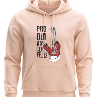 Imagem de Moletom Personalizado Flanelado Pro Dia nascer Feliz - Hs, Bege, G