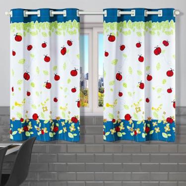 Imagem de Cortina de Cozinha 2,20m x 1,30m Estampada Decorativa para Janela Alta